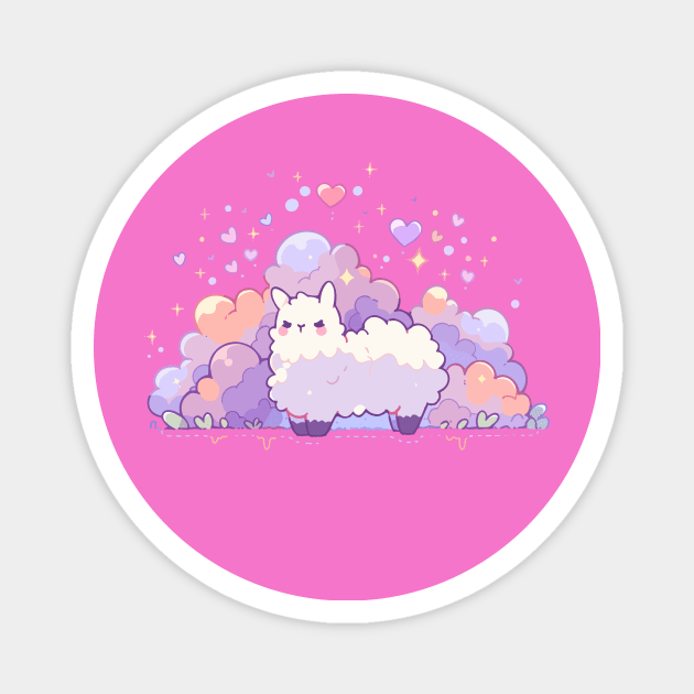 Cute and Fluffy Kawaii Llama Magnet by Kawaii Kingdom